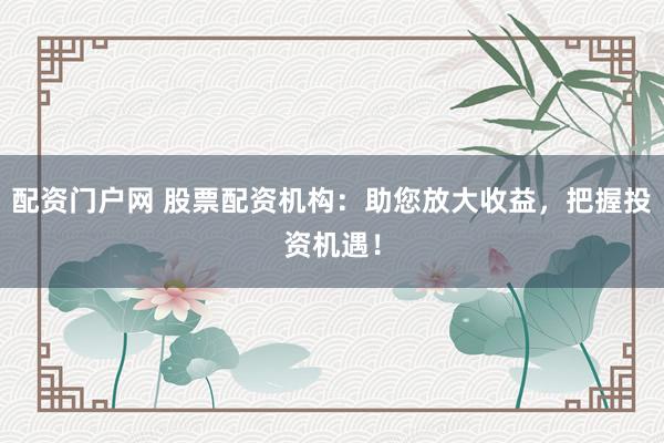 配资门户网 股票配资机构：助您放大收益，把握投资机遇！