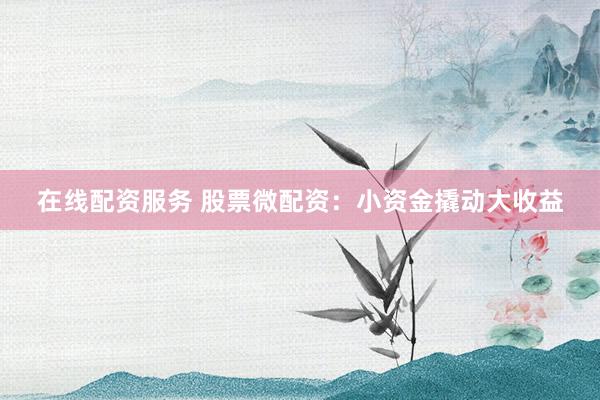 在线配资服务 股票微配资：小资金撬动大收益