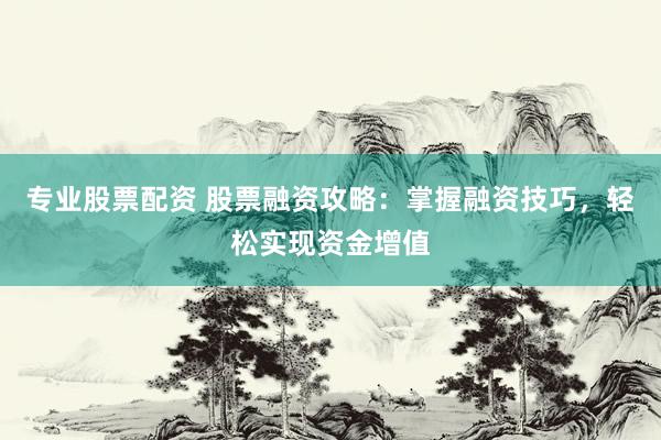 专业股票配资 股票融资攻略：掌握融资技巧，轻松实现资金增值