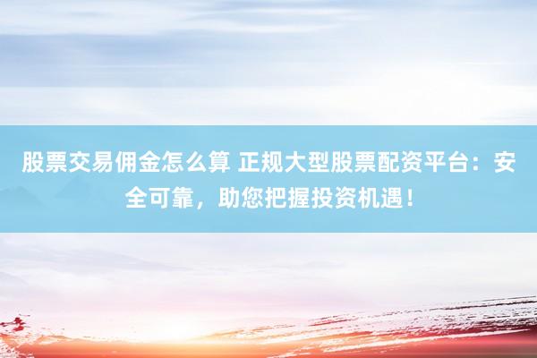 股票交易佣金怎么算 正规大型股票配资平台：安全可靠，助您把握投资机遇！