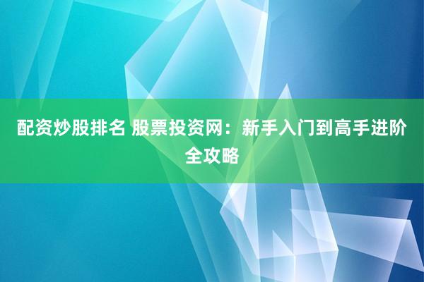 配资炒股排名 股票投资网：新手入门到高手进阶全攻略