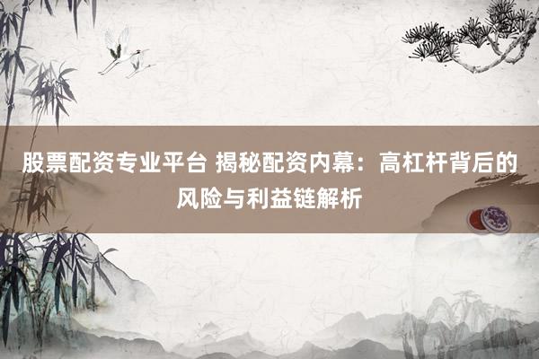 股票配资专业平台 揭秘配资内幕：高杠杆背后的风险与利益链解析