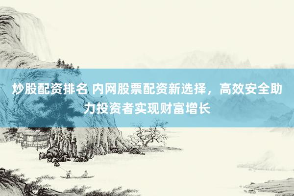 炒股配资排名 内网股票配资新选择，高效安全助力投资者实现财富增长