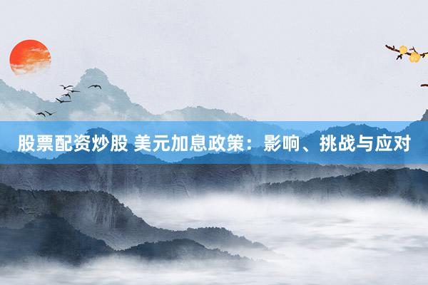 股票配资炒股 美元加息政策：影响、挑战与应对