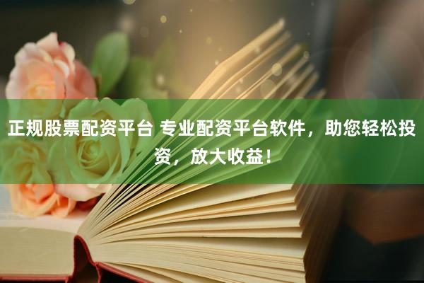 正规股票配资平台 专业配资平台软件,助您轻松投资,放大收益!