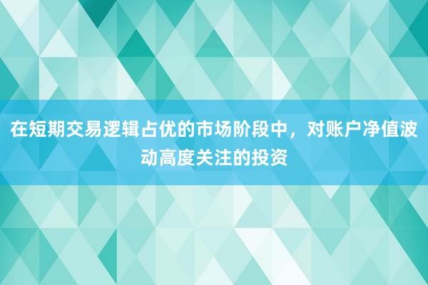 在短期交易逻辑占优的市场阶段中,对账户净值波动高度关注的投资