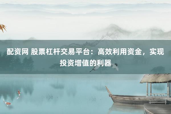 配资网 股票杠杆交易平台：高效利用资金，实现投资增值的利器